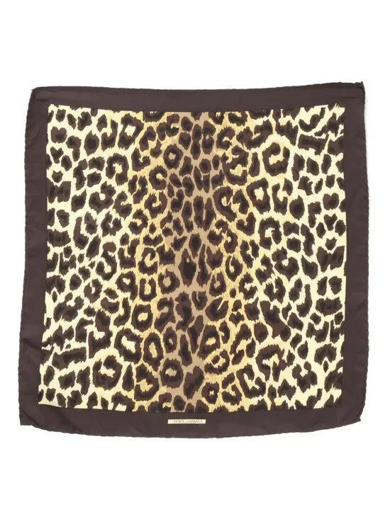 Dolce & Gabbana Leopard Pattern Silk Scarf