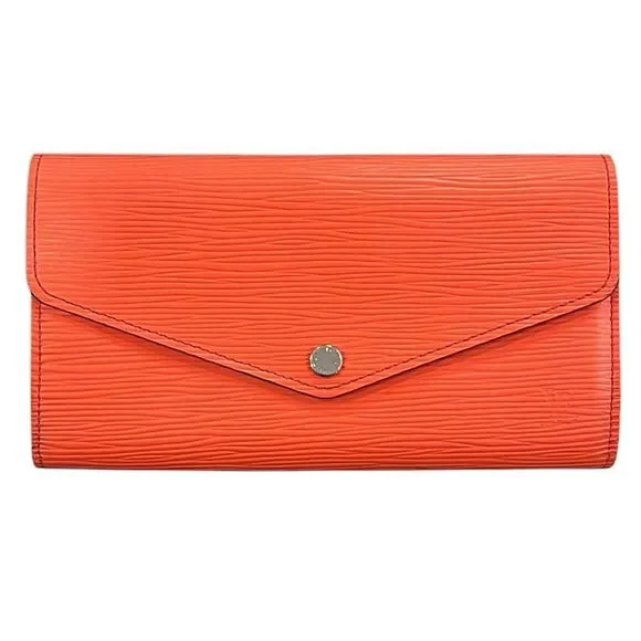 Louis Vuitton Sarah NM Epi Leather Long Wallet Piment Red w/ Box Receipt Authent