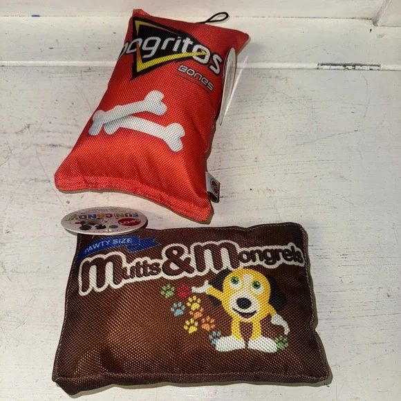 SPOT Fun Food Dogritos Red Bag Plush w/Squeaker Dog Toy 7