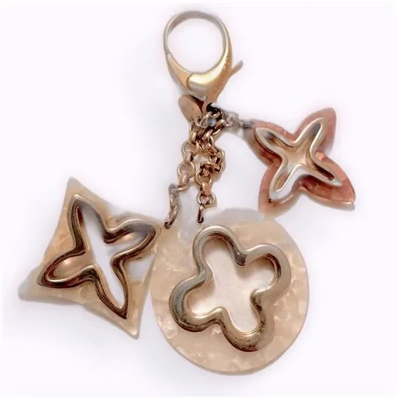 Louis Vuitton Bijou De Sac Insolence Bag Charm Keychain Gold Resin Multicolor