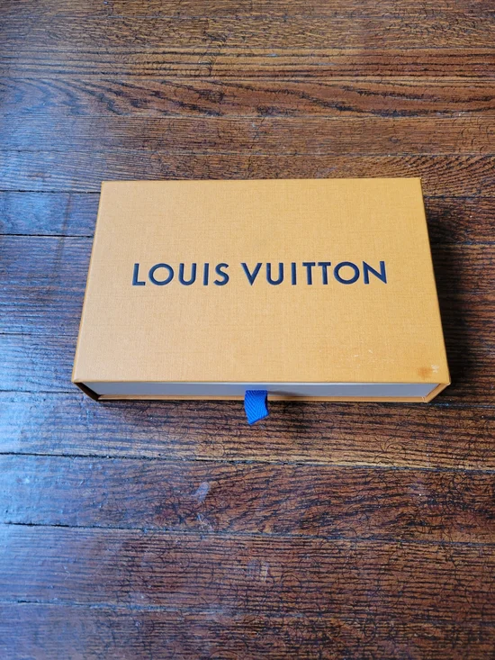 LOUIS VUITTON LV Gift Box Drawer Box Authentic With Blue Ribbon