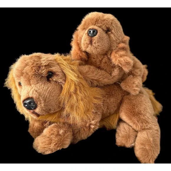Realistic Cocker Spaniel Plush Dog Pup Set 15