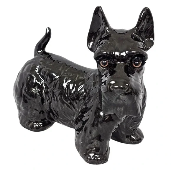 Vintage Mid Century Scottish Terrier Figurine‎ Large Ceramic Decor Scottie Dog