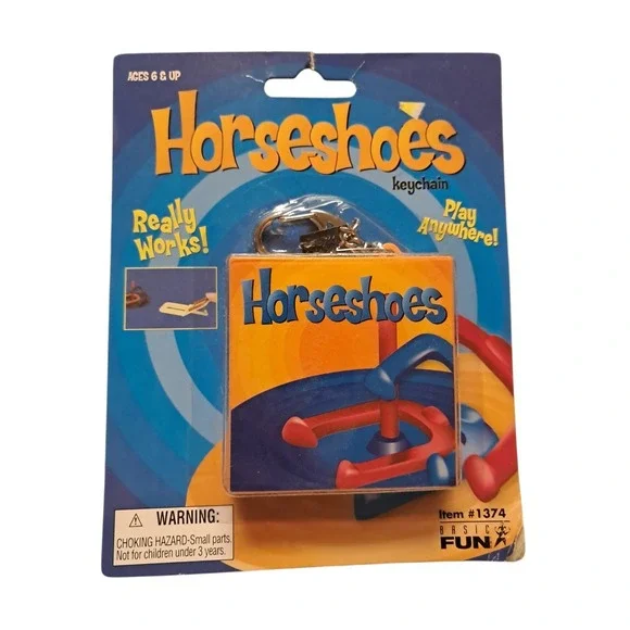 HORSESHOES GAME KEYCHAIN BASIC FUN NEW IN PACKAGE
