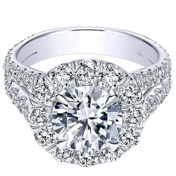 💎Engagement Double Layer Round CZ Bridal Wedding Ring for Women, UNVN12291