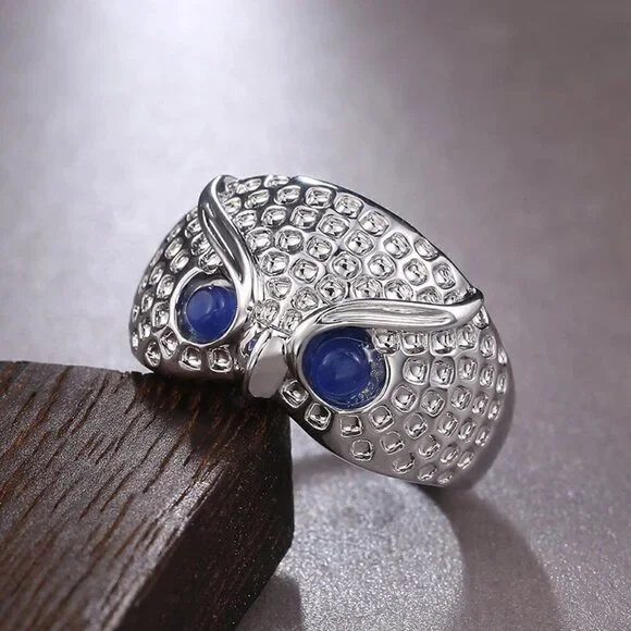 💎Adorable Cute Blue Eye Owl Rings for Women/Man, PD001