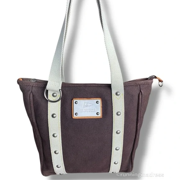 Louis Vuitton Limited Edition Antigua Cabas MM Tote Bag LV Cup In Brown