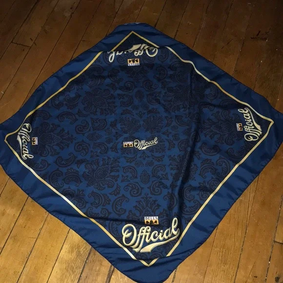 Blue‎ 'Official' Logo Silk Bandana Scarf