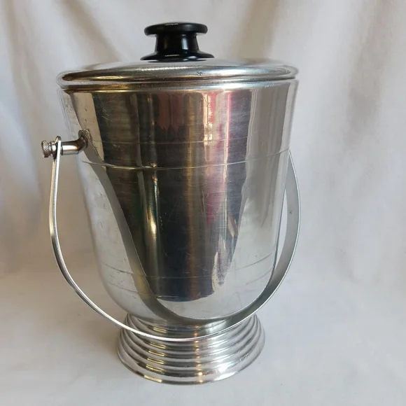 MCM Nasco Italy Aluminum Ice Bucket Double Walled Vintage