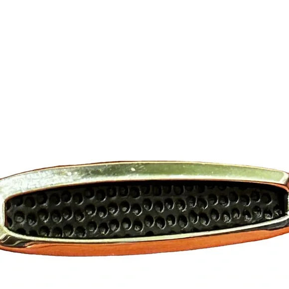 ♥️Silver Toned Tie Bar with Textured Black Inlay