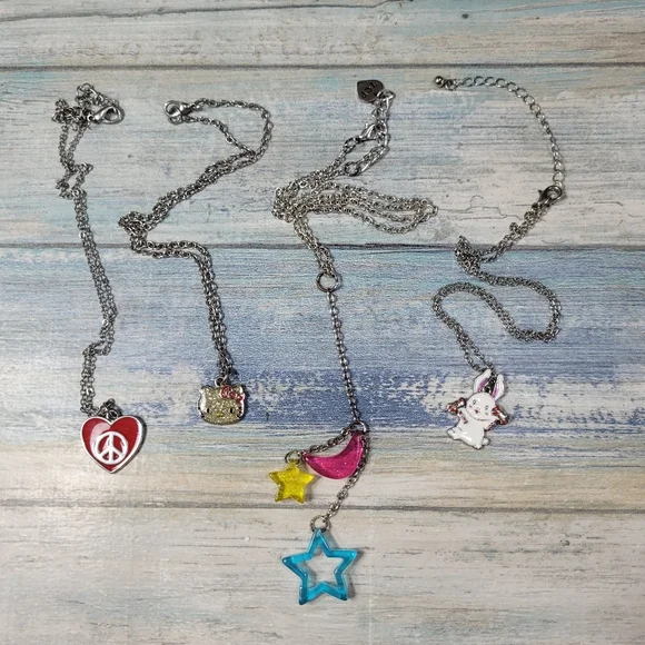 Girly Silver Necklaces.
