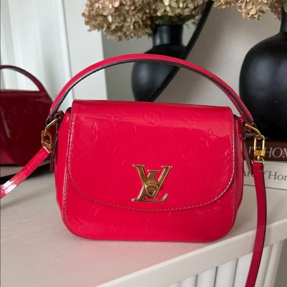 Louis Vuitton Pasadena Handbag Red AUTHENTIC #SR2156