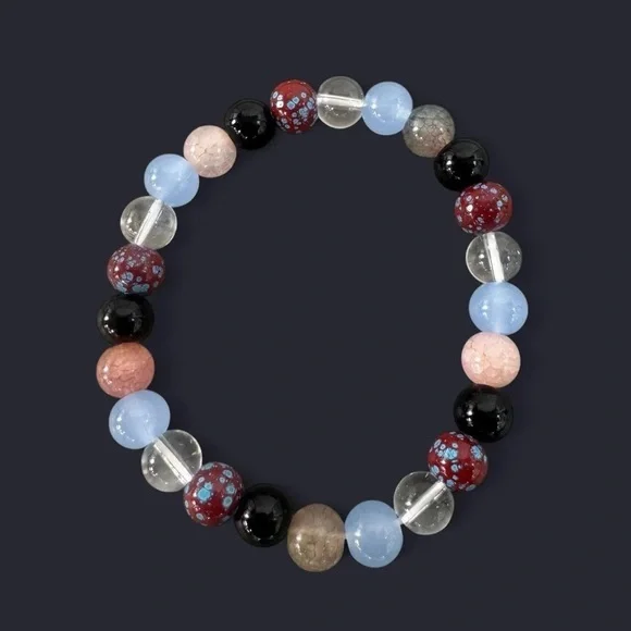 Cherry Glass Bead Bracelet 8mm