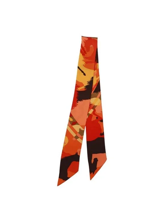 Hermes Twilly Silk Orange Red Scarf