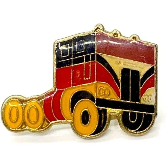 Semi trucker hat pin, jacket pin, lapel pin, lit pin, backpack‎ pin 80’s …
