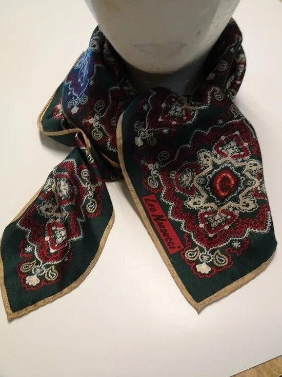 Vintage Leo Narducci 100% rolled Silk Scarf