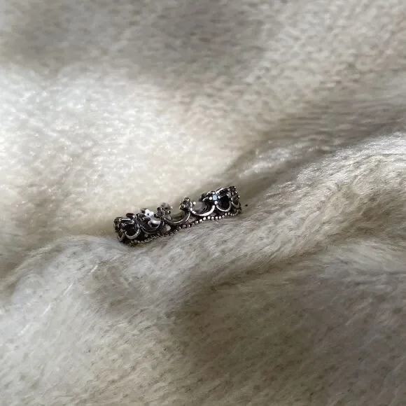 Sterling Silver Crown Ring Sz 5