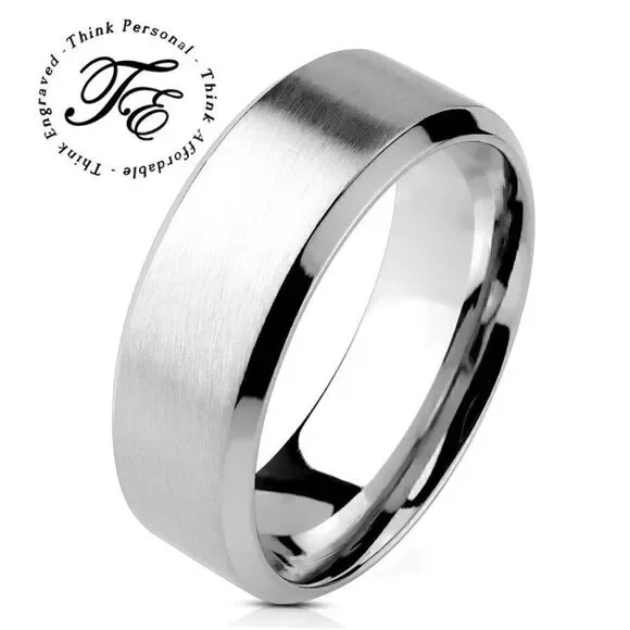 Men's Silver Step Edge Promise Ring - Silver Promise ring For Him