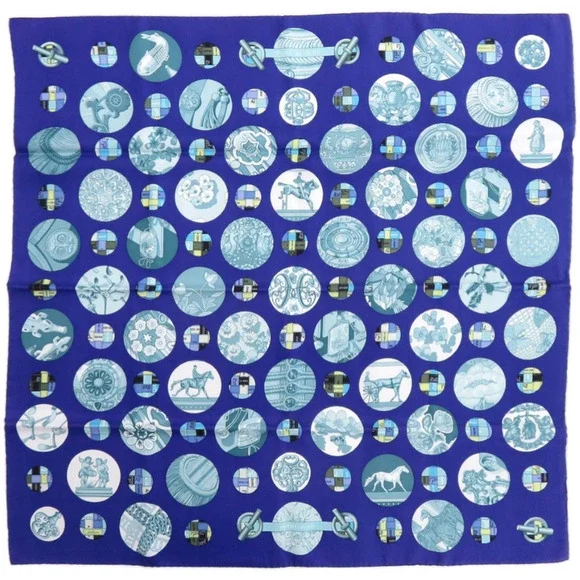 HERMES Black Silk Scarf