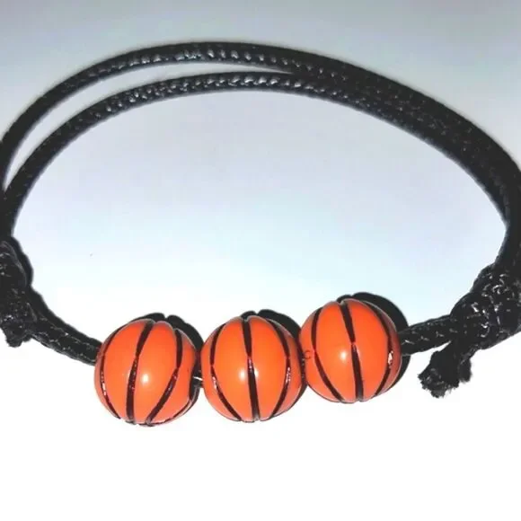 Unisex kids basketball adjustable charm bracelet