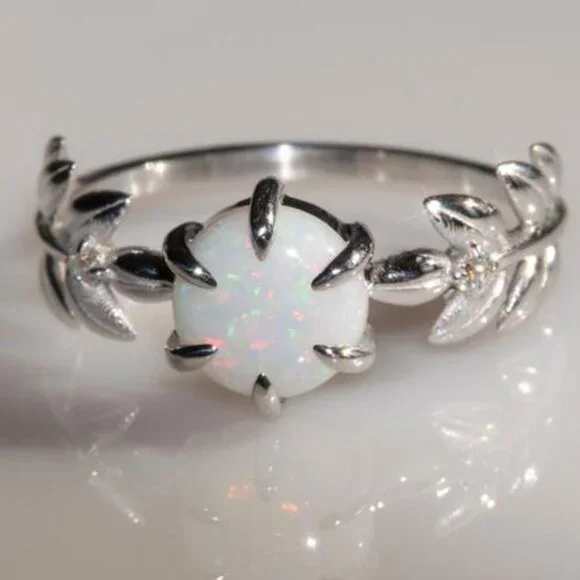 💎Dainty Opal CZ Silver Plated Beautiful Fashion Trendy Ring for , UNVN12…