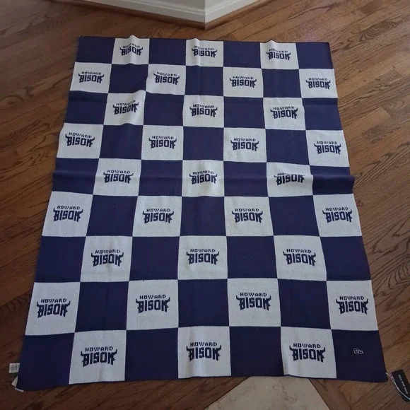 New Hype and Vice Howard University Bison Knit Blanket Checkered Throw NWT HBCU