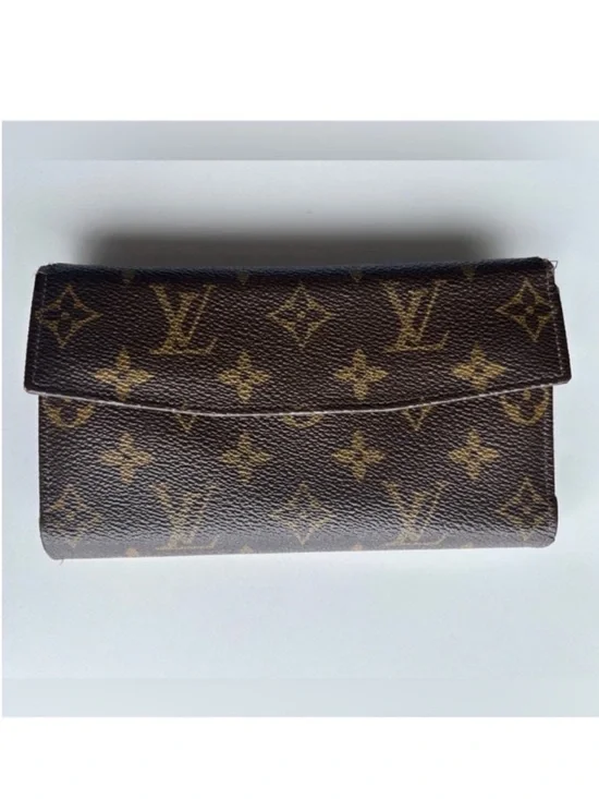 Louis Vuitton Trifold Wallet Vintage 1970s Monogram French Company Checkbook