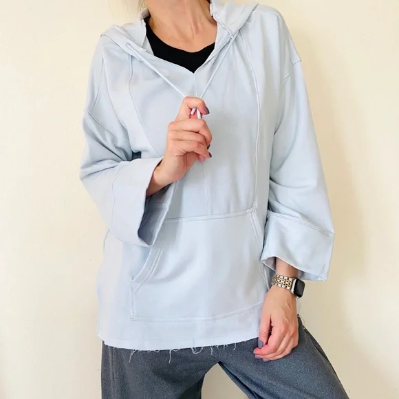 New Nike yoga hoodie top raw hem pastel