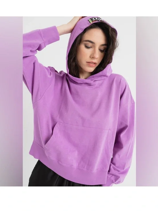 Nike Lavender Cropped Hoodie Sweatshirt