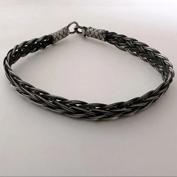 925 Silver 8.25” 8mm handmade bracelet braid wire unisex