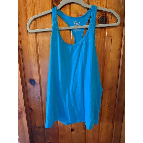Nike The Nike Tee Athletic Cut Racerback Tank Top Turquoise Blue Women's size‎ M