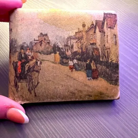 Reallly cool vintage wallet silk front made in Italy