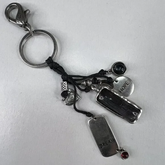 GA Hope Dream Hearts Metal Stones Charm Keychain Keyring