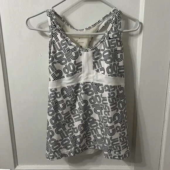 Nike Women's Black and White Tank Top