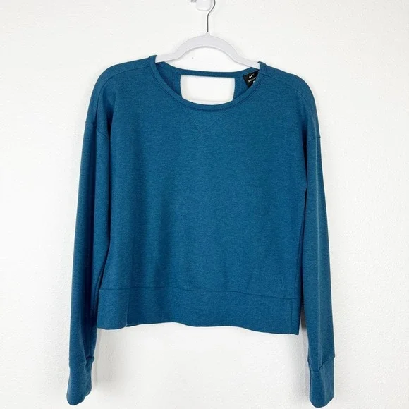 Nike Dri-FIT Womens Teal Open Back Crossover Training Top Sweatshirt Small