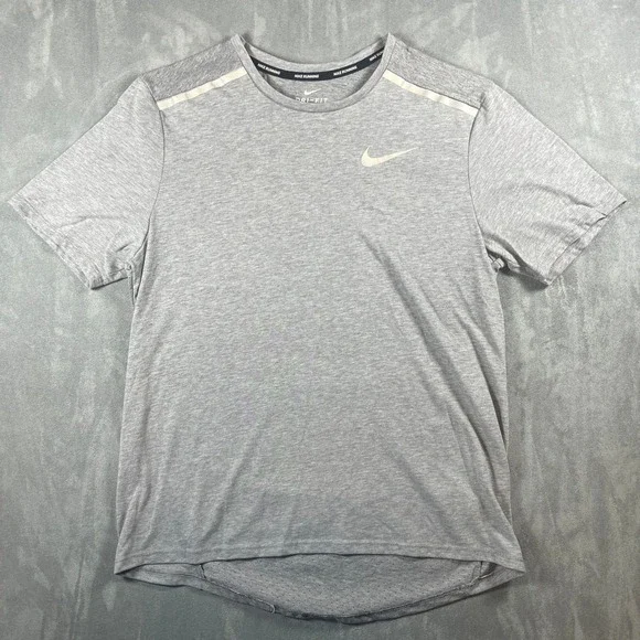 Nike Running Dri-FIT Short Sleeve Shirt Womens Medium Gray Reflective
