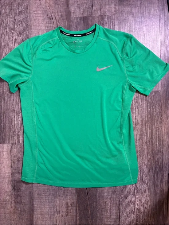 Nike Dri-FIT Emerald Green Running Top Women’s Large Mesh Vent Athletic Tee