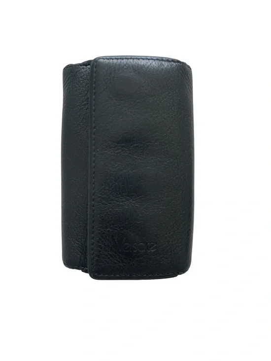 Vintage Gianni Versace Black Leather 6 Ring Key Case Wallet