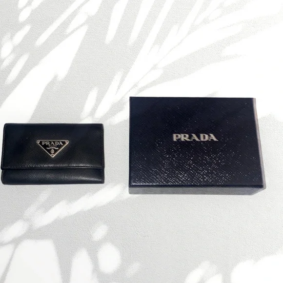 Prada Saffiano Leather Key Ring Holder