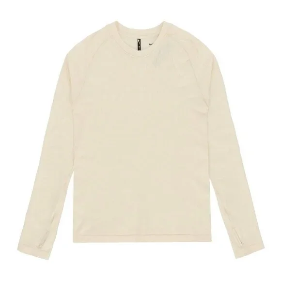Nike x MMW Womens Athletic Yoga Top Beige Stretch EUC Size XL Long Sleeve