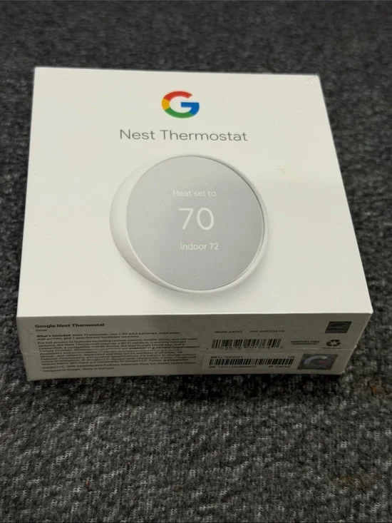 Google Nest Thermostat - White, Silver Accents