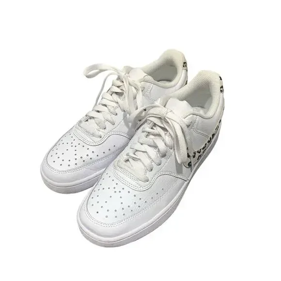 Nike Court Vision Lo Womens Sneakers Size 8 White DD9665-100 Animal Print‎