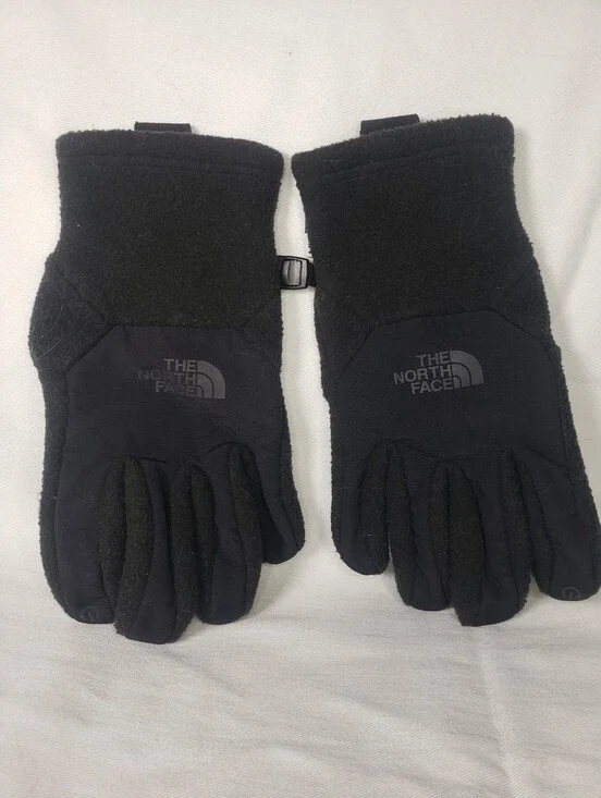 The North Face Youth Medium Black Denali Etip Fleece Winter Gloves Boys Girls