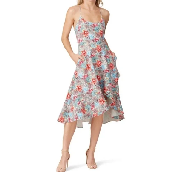 Black Halo Floral Marie Dress Size 0