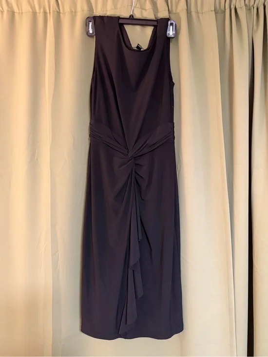 Ralph Lauren Black Sleeveless Twist-Detail Midi Dress