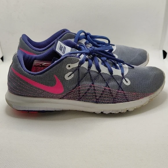 Nike Women's Flex Fury 2 Running Shoe Pink and Purple Athletic Shoes Size 9.5
