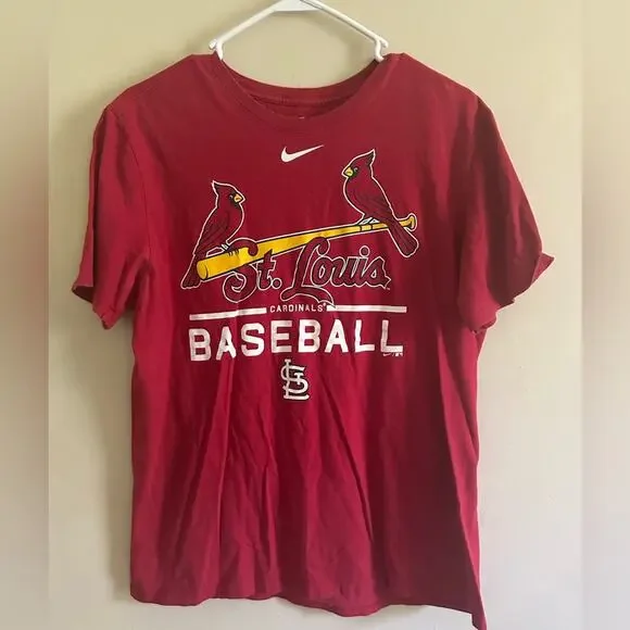 Women’s NIKE St. Louis Cardinals V Neck Nike Tee Shirt Sz L Dri-Fit
