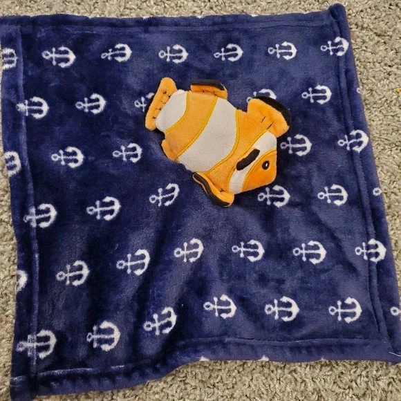 HB Hudson Baby Clown Fish Anchor Security Blanket Plush Toy Lovey‎