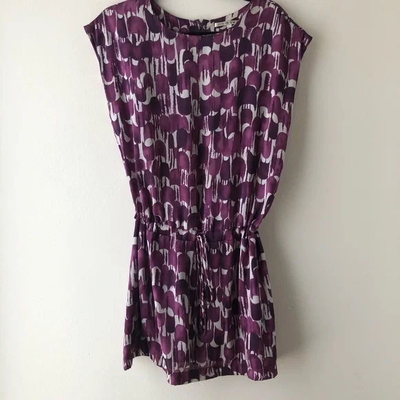 Collective Concepts Abstract Purple Blouson Dress
