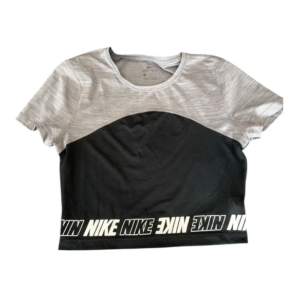 Nike Women's Gray and Black Top